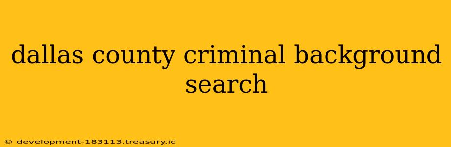 dallas county criminal background search