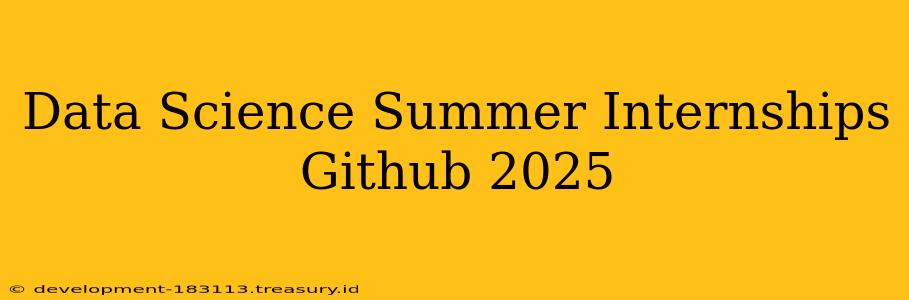 Data Science Summer Internships Github 2025