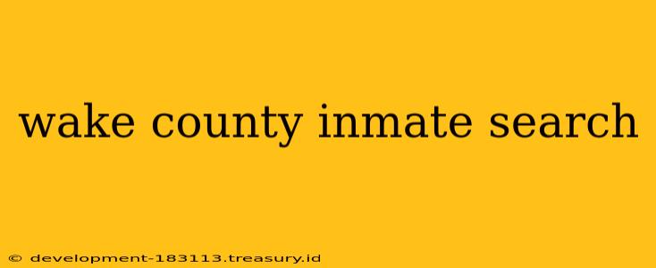 wake county inmate search
